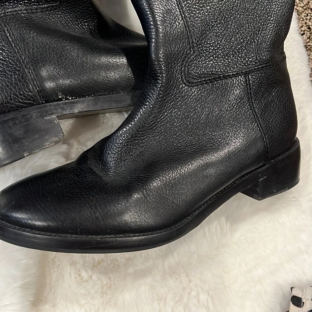 Tory Burch Black Leather Riding Boots, lightly worn